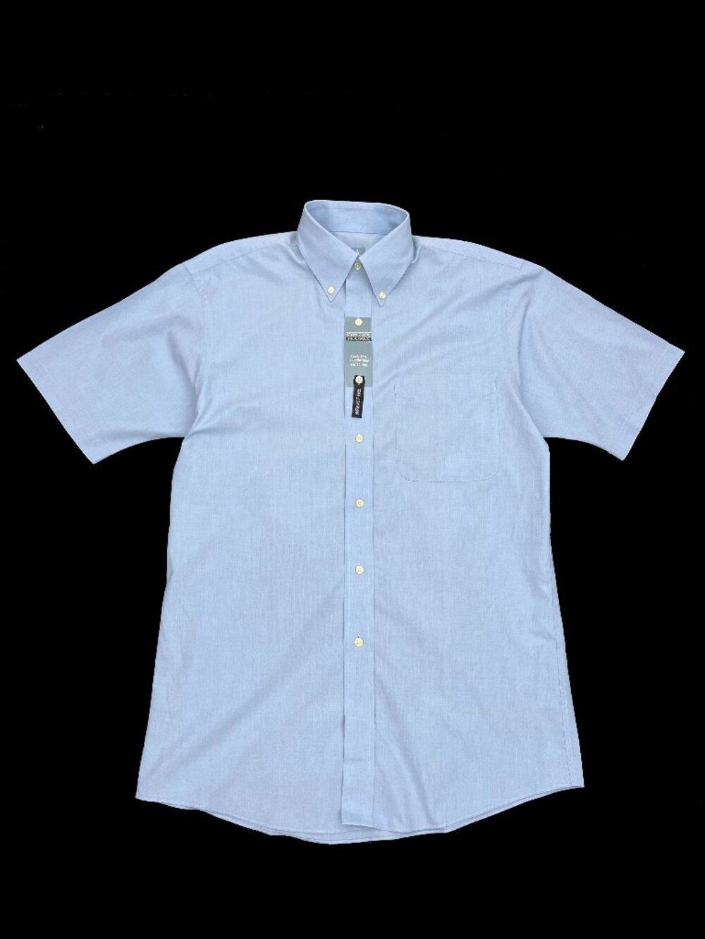 Jos A Bank NEW NWT Stays Cool Wrinkle Free Short Sleeve Button Blue Shirt Mens S